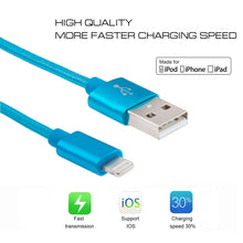 Load image into Gallery viewer, 3m 3A Woven Style Metal Head 8 Pin to USB Data / Charger Cable, 3m 8 Pin