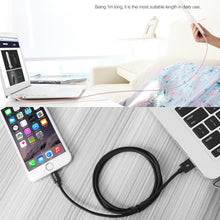 Load image into Gallery viewer, 3m 3A Woven Style Metal Head 8 Pin to USB Data / Charger Cable, 3m 8 Pin