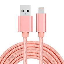 Load image into Gallery viewer, 3m 3A Woven Style Metal Head 8 Pin to USB Data / Charger Cable