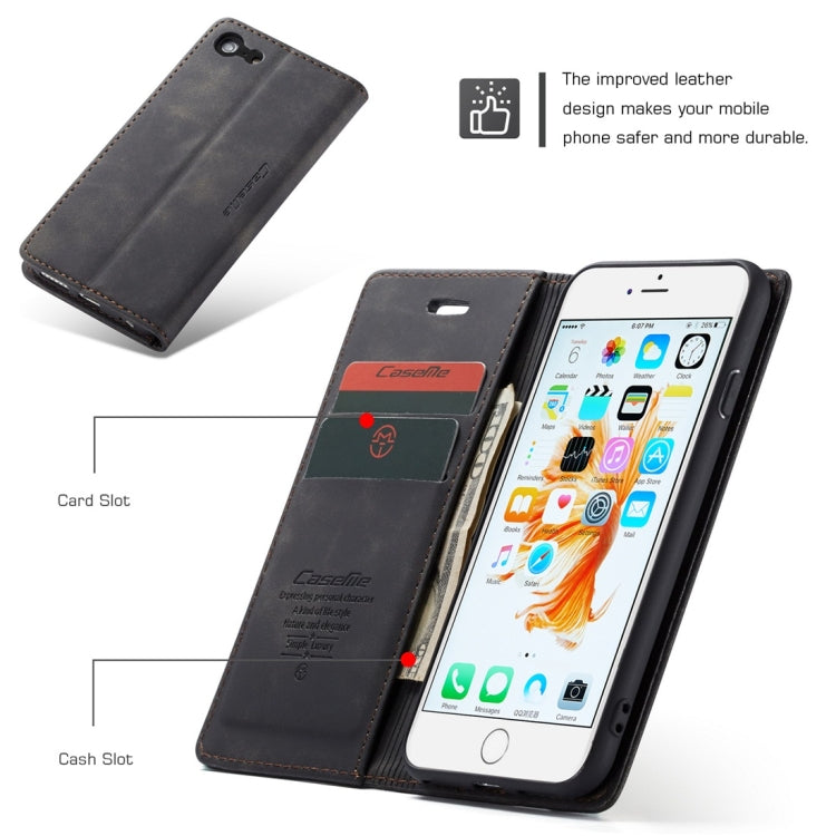 CaseMe-013 Multifunctional Retro Frosted Horizontal Flip Leather Case for iPhone 6 / 6s, with Card Slot & Holder & Wallet