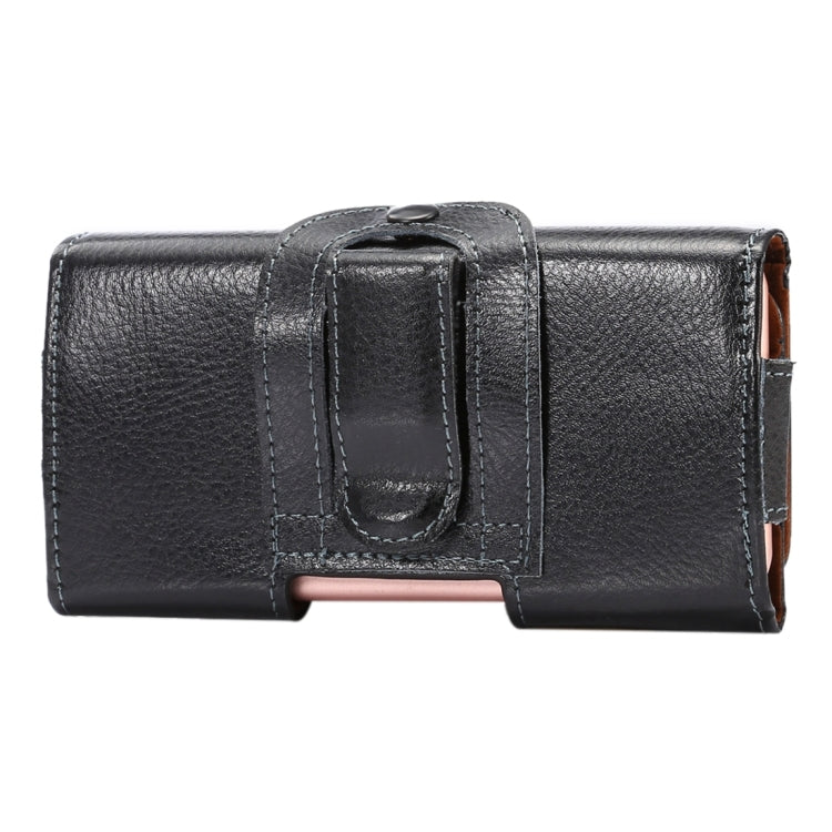 4.8 inch Litchi Texture Vertical Flip Thwartwise Genuine Leather Case / Waist Bag with Rotatable Back Splint for iPhone 7 & 6s & 6, Galaxy S4, Xiaomi Redmi 3 & 3X, etc