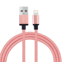 Load image into Gallery viewer, 1m Woven Style Metal Head 58 Cores 8 Pin to USB 2.0 Data / Charger Cable