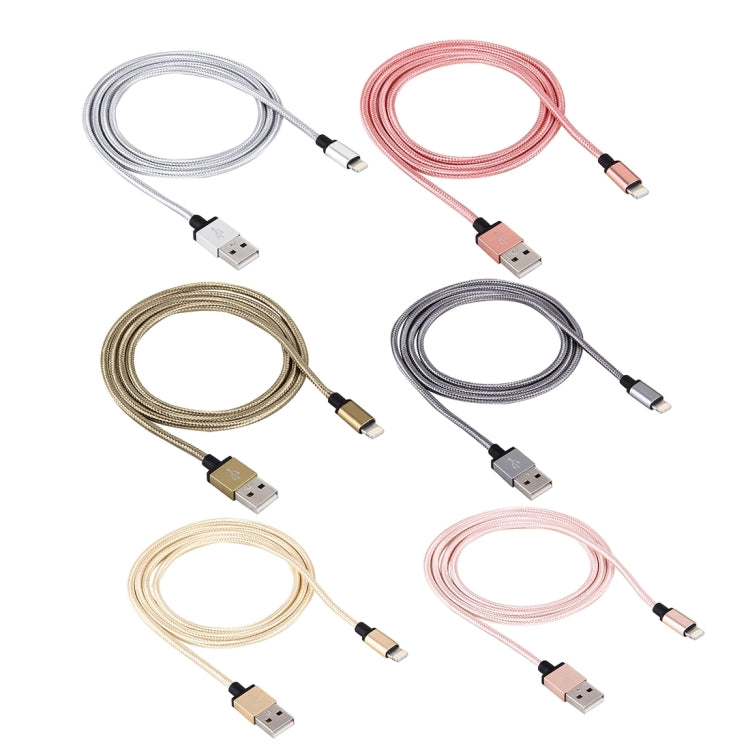 1m Woven Style Metal Head 58 Cores 8 Pin to USB 2.0 Data / Charger Cable