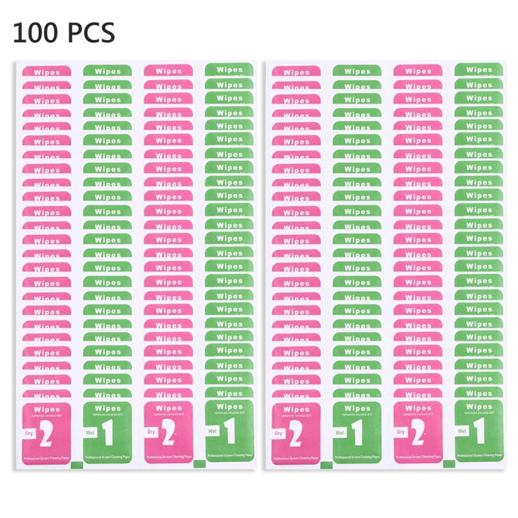 100pcs Dry-Wet Wipes Screen Protectors Accessories Alcohol for Pad Mobile Phone Watch Screen Cleaning Cloth, Size: 3 x 4cm / Piece