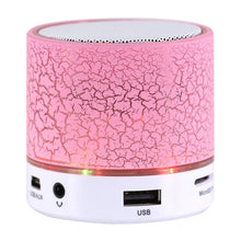 Load image into Gallery viewer, A9 Mini Portable Glare Crack Bluetooth Stereo Speaker with LED Light, Built-in MIC, Support Hands-free Calls &amp; TF Card
