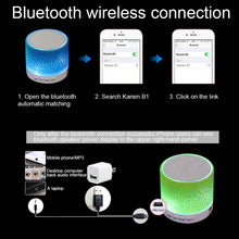 Load image into Gallery viewer, A9 Mini Portable Glare Crack Bluetooth Stereo Speaker with LED Light, Built-in MIC, Support Hands-free Calls &amp; TF Card