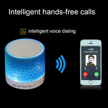 Load image into Gallery viewer, A9 Mini Portable Glare Crack Bluetooth Stereo Speaker with LED Light, Built-in MIC, Support Hands-free Calls &amp; TF Card