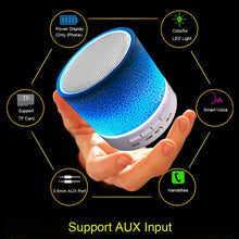 Load image into Gallery viewer, A9 Mini Portable Glare Crack Bluetooth Stereo Speaker with LED Light, Built-in MIC, Support Hands-free Calls &amp; TF Card