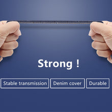 Load image into Gallery viewer, Mcdodo CA-1730 1.2m 2.4A Reversible 8 Pin to USB Denim Cover TPE Jacket Data Sync Charging Cable with Aero Aluminum Head for iPhone, iPad(Denim Blue)