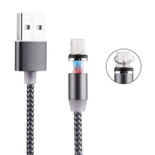 Load image into Gallery viewer, 360 Degree Rotation 8 Pin to USB 2.0 Weave Style Magnetic Charging Cable with LED Indicator, Cable Length: 1m