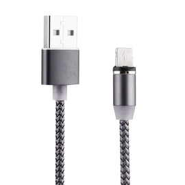 360 Degree Rotation 8 Pin to USB 2.0 Weave Style Magnetic Charging Cable with LED Indicator, Cable Length: 1m