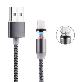 360 Degree Rotation 8 Pin to USB 2.0 Weave Style Magnetic Charging Cable with LED Indicator, Cable Length: 1m
