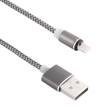 Load image into Gallery viewer, 360 Degree Rotation 8 Pin to USB 2.0 Weave Style Magnetic Charging Cable with LED Indicator, Cable Length: 1m