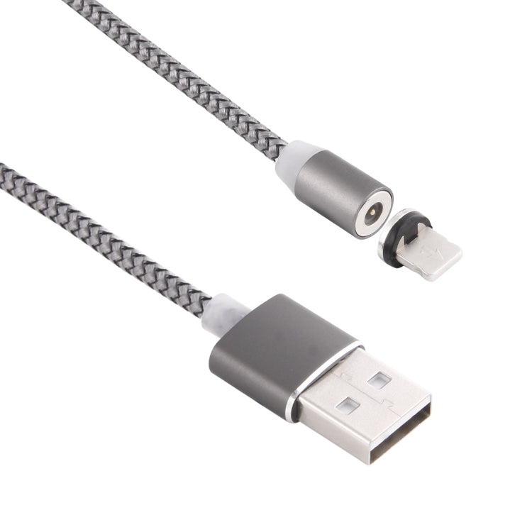 360 Degree Rotation 8 Pin to USB 2.0 Weave Style Magnetic Charging Cable with LED Indicator, Cable Length: 1m