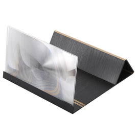 12.0 inch Universal Foldable Portable Wood + Organic Glass Eyeshield 3D Video Mobile Phone Screen Magnifier Bracket Enlarge with Holder for All Smartphones, Size: 260*190*8mm