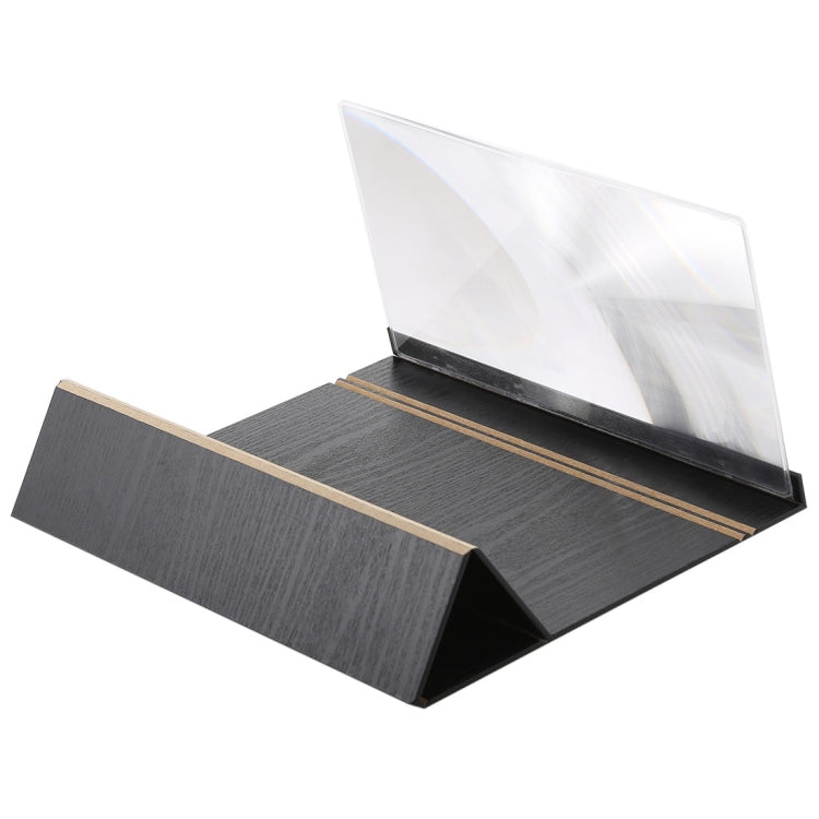 12.0 inch Universal Foldable Portable Wood + Organic Glass Eyeshield 3D Video Mobile Phone Screen Magnifier Bracket Enlarge with Holder for All Smartphones, Size: 260*190*8mm
