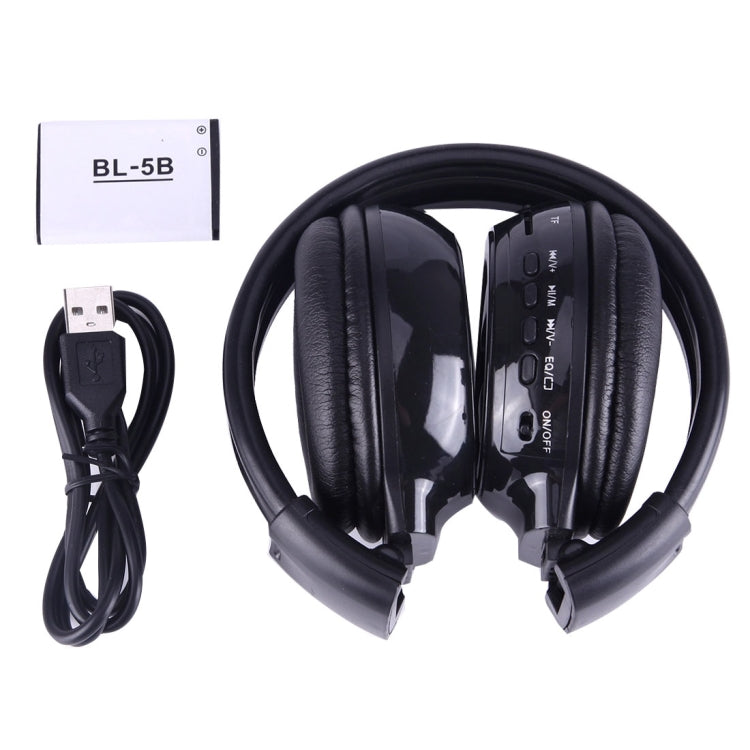 BS-N65 Headband Folding Stereo HiFi Wireless Headphone Headset with LCD Screen & TF Card Slot & LED Indicator Light & FM Function