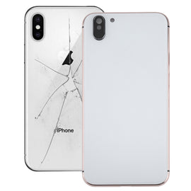 5 in 1 Full Assembly Metal Housing Cover with Appearance Imitation of iX for iPhone 6, Including Back Cover & Card Tray & Volume Control Key & Power Button & Mute Switch Vibrator Key, No Headphone Jack (Gold+White)