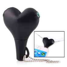 Load image into Gallery viewer, 1 Male to 2 Females 3.5mm Jack Plug Multi-function Heart Shaped Earphone Audio Video Splitter Adapter with Key Chain for iPhone, iPad, iPod, Samsung, Xiaomi, HTC and Other 3.5 mm Audio Interface Electronic Digital Products