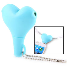 Load image into Gallery viewer, 1 Male to 2 Females 3.5mm Jack Plug Multi-function Heart Shaped Earphone Audio Video Splitter Adapter with Key Chain for iPhone, iPad, iPod, Samsung, Xiaomi, HTC and Other 3.5 mm Audio Interface Electronic Digital Products