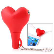 Load image into Gallery viewer, 1 Male to 2 Females 3.5mm Jack Plug Multi-function Heart Shaped Earphone Audio Video Splitter Adapter with Key Chain for iPhone, iPad, iPod, Samsung, Xiaomi, HTC and Other 3.5 mm Audio Interface Electronic Digital Products