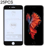 25 PCS 9H 5D Full Glue Full Screen Tempered Glass Film for iPhone 6 / 6s
