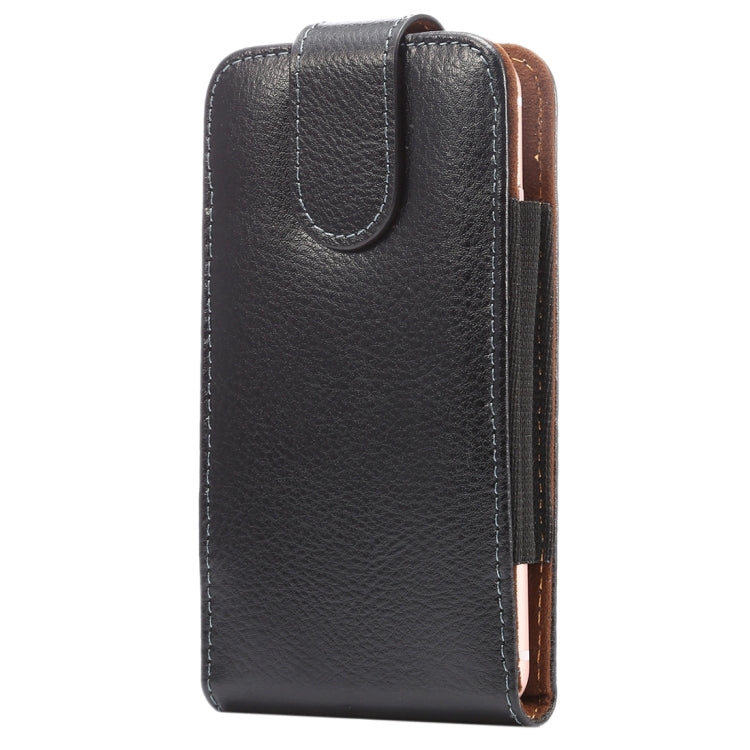 5.7 inch Litchi Texture Vertical Flip Upright Genuine Leather Case / Waist Bag with Rotatable Back Splint for iPhone 7 & 6s Plus & 6 Plus, Galaxy Note 5 & Note 4 & S6 Edge+ & A9 & A8, etc