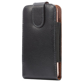 5.7 inch Litchi Texture Vertical Flip Upright Genuine Leather Case / Waist Bag with Rotatable Back Splint for iPhone 7 & 6s Plus & 6 Plus, Galaxy Note 5 & Note 4 & S6 Edge+ & A9 & A8, etc
