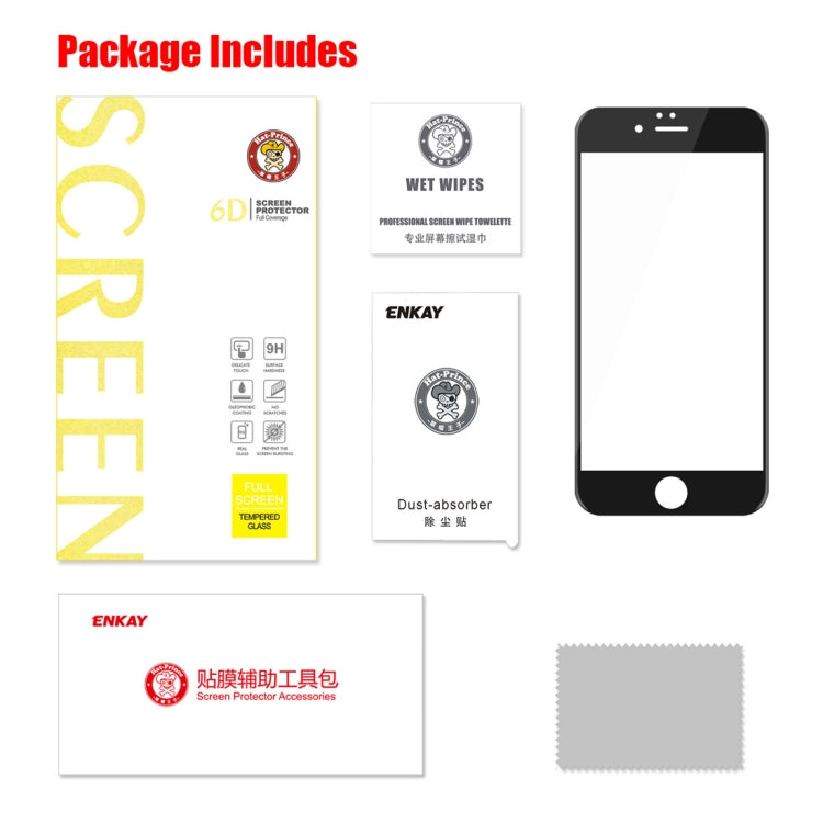 ENKAY Hat-Prince 0.26mm 9H Surface Hardness 6D Curved Edge Full Screen Tempered Glass Film for iPhone 6 Plus & 6s Plus