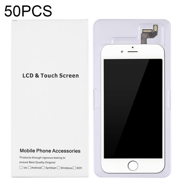50 PCS Cardboard Packaging White Box for iPhone 6s Plus & 6 Plus LCD Screen