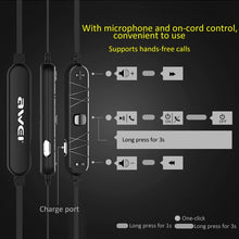 Load image into Gallery viewer, AWEI A921BL Wireless Sport Magnetic Bluetooth Earphone with Wire Control + Mic