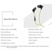 Load image into Gallery viewer, AWEI A990BL Wireless Sport Bluetooth Stereo Earphone with Wire Control + Mic, Support Handfree Call