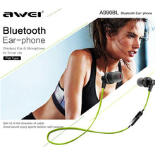 Load image into Gallery viewer, AWEI A990BL Wireless Sport Bluetooth Stereo Earphone with Wire Control + Mic, Support Handfree Call