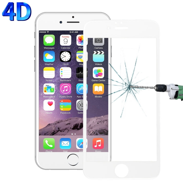 For iPhone 6 Plus & 6s Plus 0.26mm 9H Surface Hardness 4D Curverd Arc Explosion-proof HD Silk-screen Tempered Glass Full Screen Film