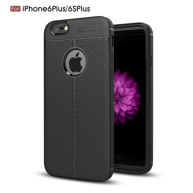 For iPhone 6 Plus & 6s Plus Litchi Texture TPU Protective Back Cover Case