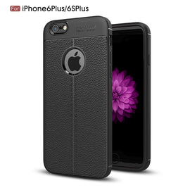 For iPhone 6 Plus & 6s Plus Litchi Texture TPU Protective Back Cover Case