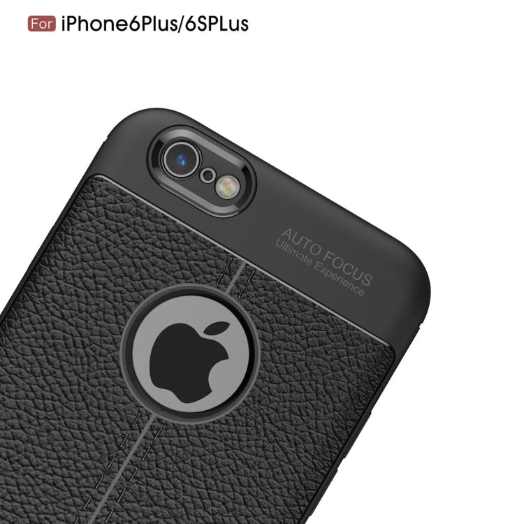 For iPhone 6 Plus & 6s Plus Litchi Texture TPU Protective Back Cover Case