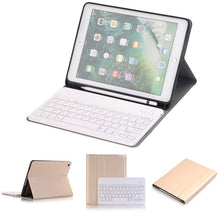 Load image into Gallery viewer, Detachable Bluetooth Keyboard + Horizontal Flip Leather Tablet Case with Holder &amp; Pencil Holder for iPad Pro 9.7 inch, iPad Air, iPad Air 2, iPad 9.7 inch (2017), iPad 9.7 inch (2018)