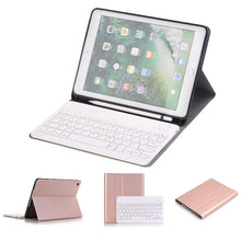 Load image into Gallery viewer, Detachable Bluetooth Keyboard + Horizontal Flip Leather Tablet Case with Holder &amp; Pencil Holder for iPad Pro 9.7 inch, iPad Air, iPad Air 2, iPad 9.7 inch (2017), iPad 9.7 inch (2018)