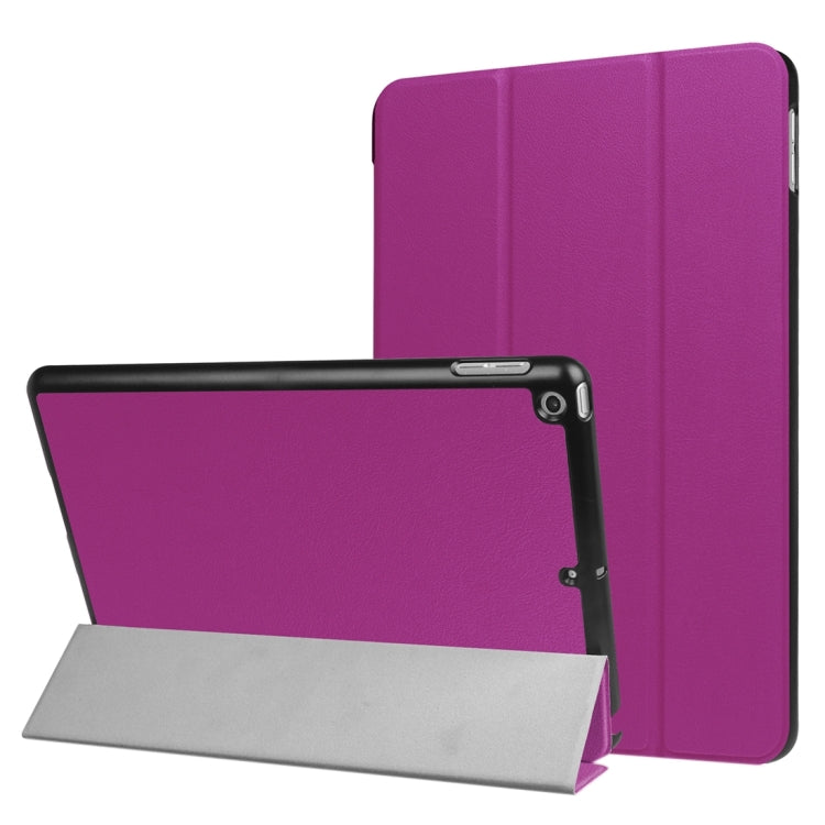 For iPad 9.7 (2018) & iPad 9.7 (2017) Custer Texture Horizontal Flip Leather Case with Three-folding Holder & Sleep / Wake-up Function