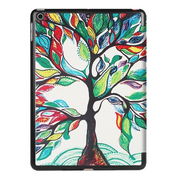 For iPad 9.7 (2018) & iPad 9.7 (2017) Cross Texture Painting  Pattern Horizontal Flip Leather Case with Three-folding Holder