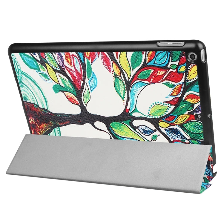 For iPad 9.7 (2018) & iPad 9.7 (2017) Cross Texture Painting  Pattern Horizontal Flip Leather Case with Three-folding Holder