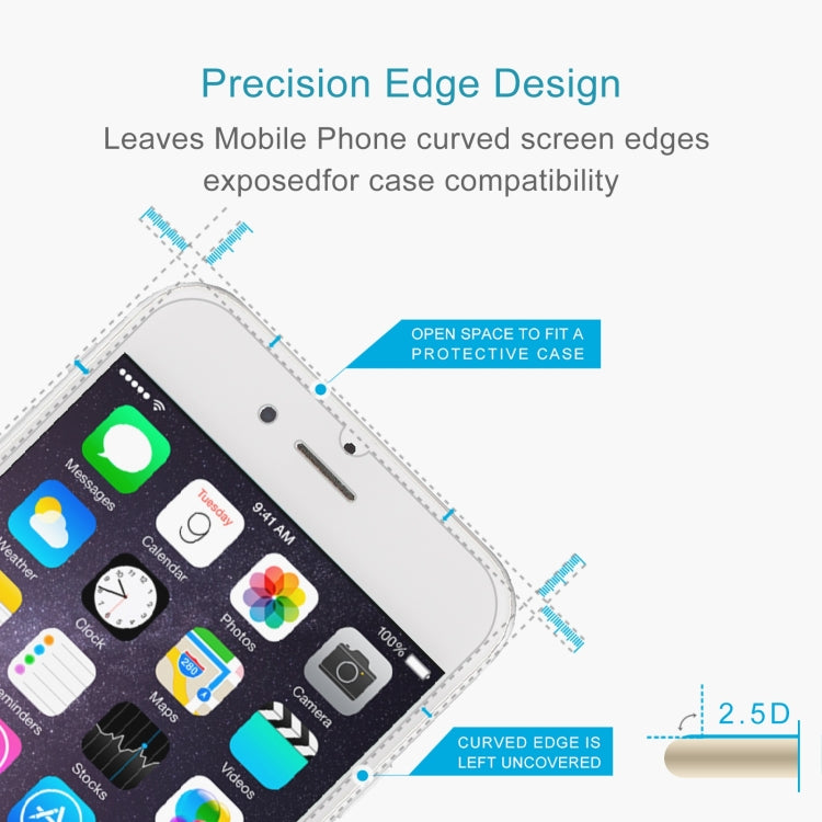 100 PCS for iPhone 8 / 7 / 6 / 6S 0.26mm 9H Surface Hardness 2.5D Explosion-proof Tempered Glass Non-full Screen Film