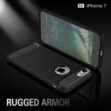 Load image into Gallery viewer, For  iPhone 8 &amp; 7  Brushed Texture Fiber TPU Rugged Armor Protective Case, For iPhone 8 &amp; 7