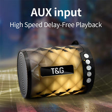 Load image into Gallery viewer, T&amp;G TG155 Bluetooth 4.2 Mini Portable Wireless Bluetooth Speaker with Colorful Lights