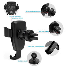 Load image into Gallery viewer, C6 Gravity Induction Car Qi Wireless Charger Fast Charging Air Vent Phone Holder