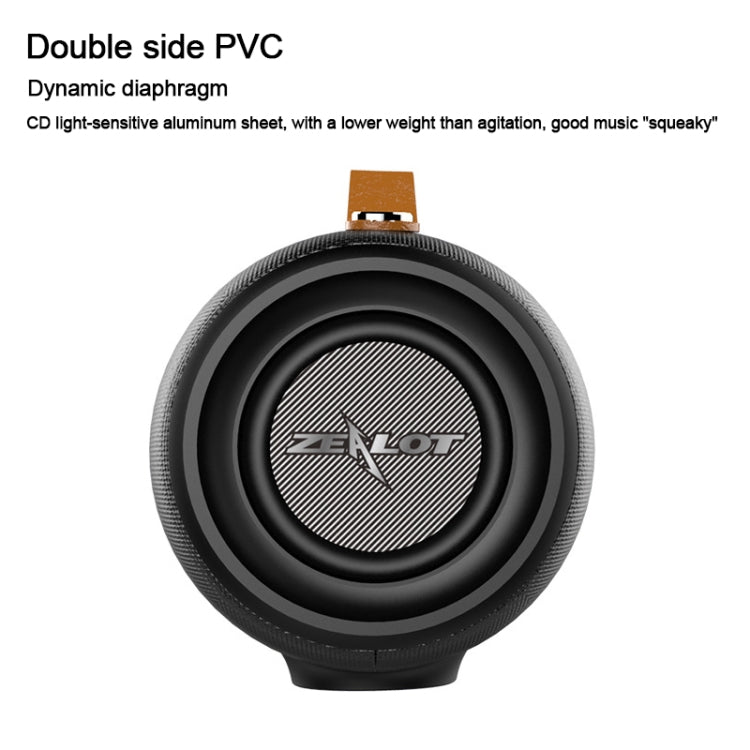 ZEALOT S27 Multifunctional Bass Wireless Bluetooth Speaker, Built-in Microphone, Support Bluetooth Call & AUX & TF Card & 1x93mm + 2x66mm Speakers