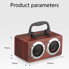 Load image into Gallery viewer, W5B Wooden Portable Dual Horn Stereo Bluetooth Speaker with Phone Holder, Support TF Card / AUX