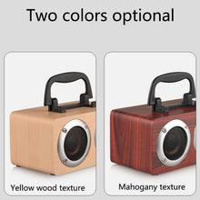 Load image into Gallery viewer, W5B Wooden Portable Dual Horn Stereo Bluetooth Speaker with Phone Holder, Support TF Card / AUX