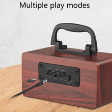 Load image into Gallery viewer, W5B Wooden Portable Dual Horn Stereo Bluetooth Speaker with Phone Holder, Support TF Card / AUX